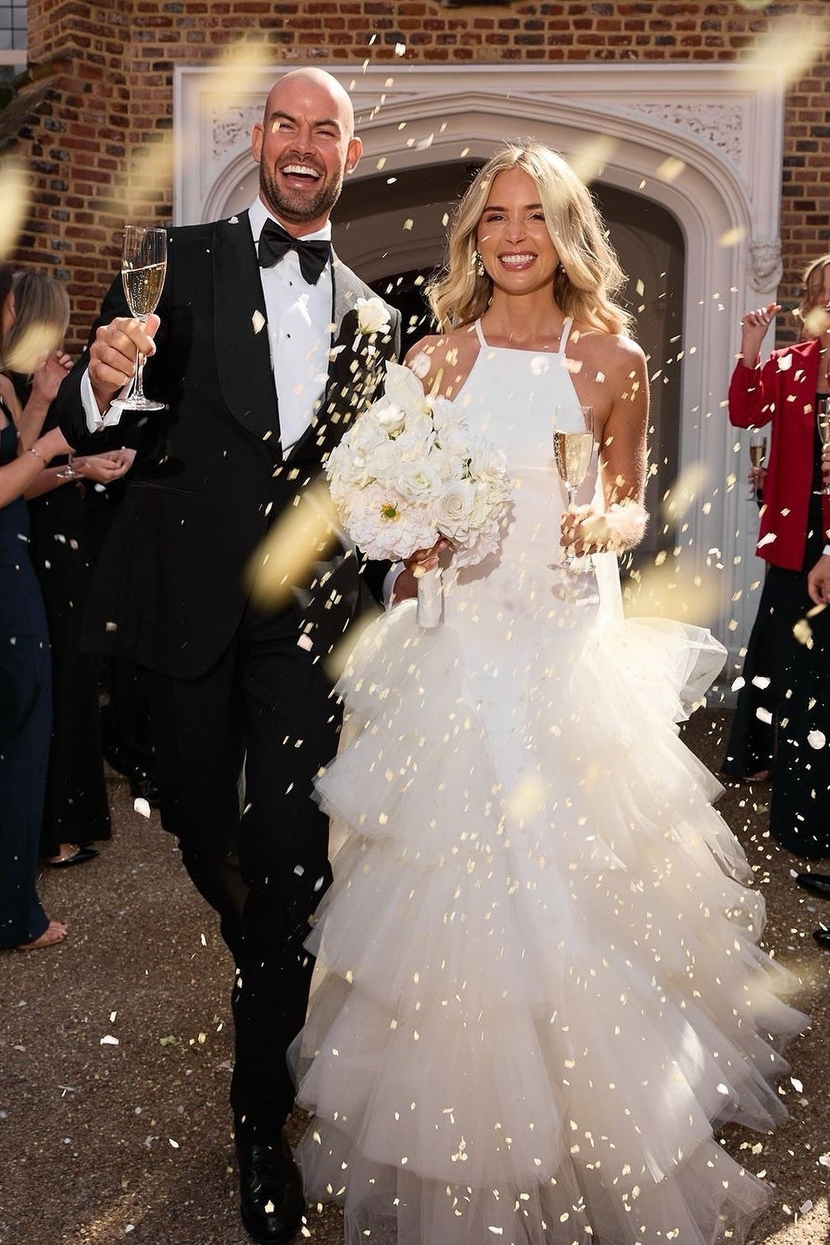 Tiered Tulle Halter A-Line Wedding Gown