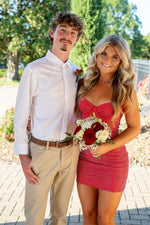 Sequin Mini Dress with Sweetheart Neckline