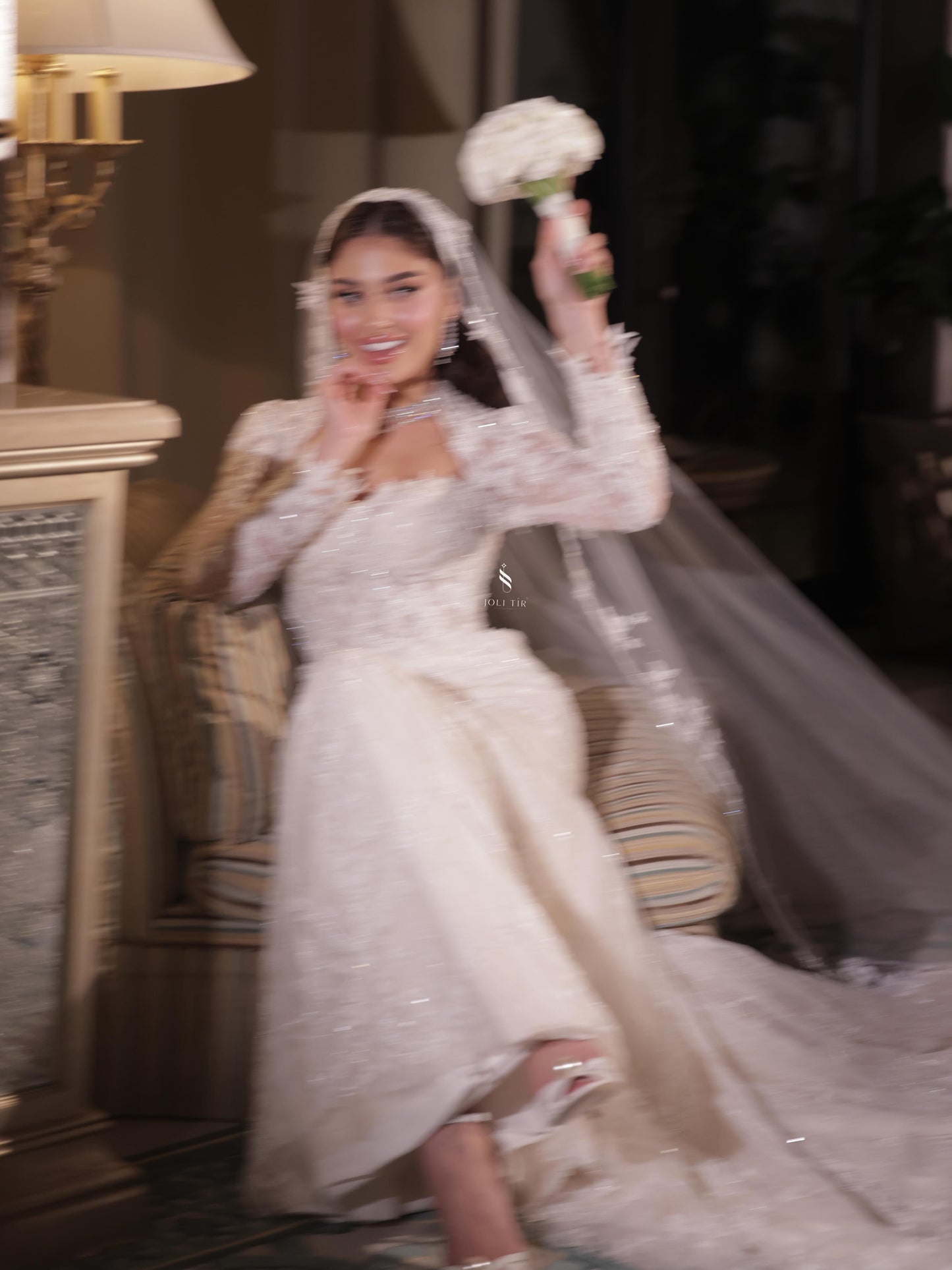 Lace Mermaid Wedding Dress with Long Sleeve Jacket