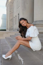Off-the-Shoulder Ruffled Mini Bodycon Dress