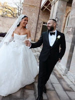 Strapless Lace Corset Ball Gown Wedding Dress