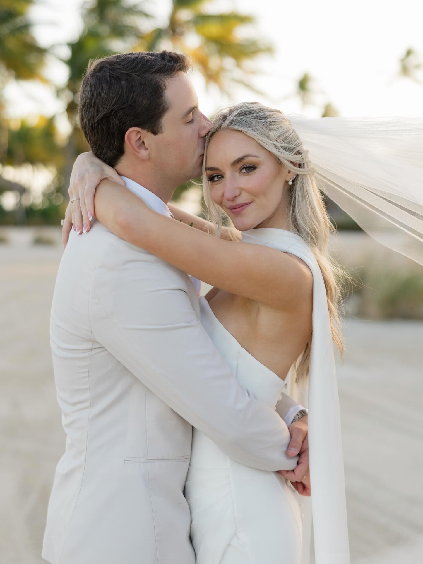 Minimalist Strapless Crepe Wedding Dress