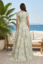 Bateau Neck High-Low A-Line Evening Gown