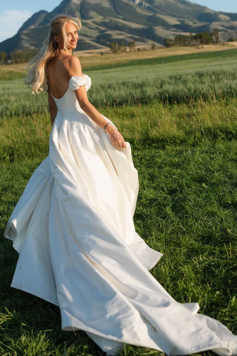 Off-the-Shoulder Ball Gown Wedding Dress