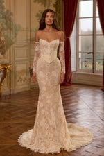 Lace Mermaid Wedding Dress with Basque Waist