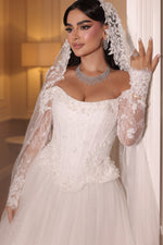 Lace Off-the-Shoulder Long Sleeve Wedding Dress