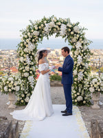 Off-the-Shoulder Satin A-Line Wedding Dress
