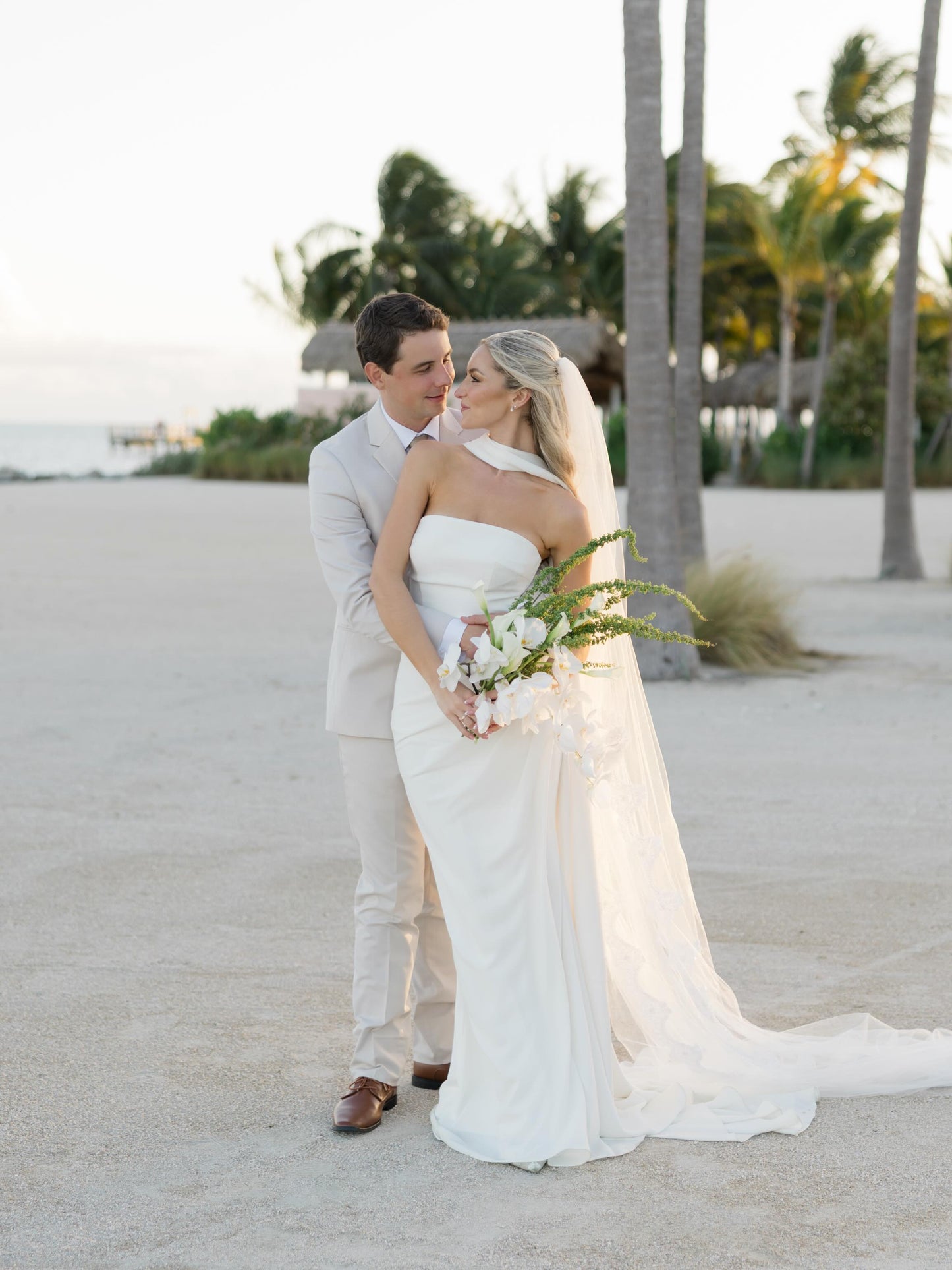 Minimalist Strapless Crepe Wedding Dress