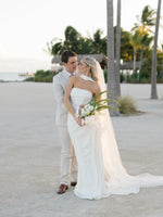Minimalist Strapless Crepe Wedding Dress