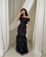 Off-Shoulder Embellished Mermaid Gown