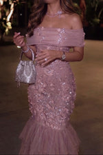 Off-Shoulder Embellished Mermaid Gown