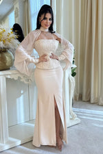 Sequined Corset Gown with Choker Bolero