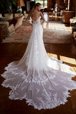 Lace Mermaid Wedding Dress with Cathedral Train