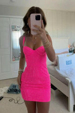 Sequin Mini Dress with Sweetheart Neckline