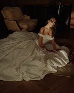 Off-the-Shoulder Ruched Taffeta Ball Gown