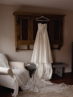 Strapless Satin A-Line Wedding Dress with Basque Waist