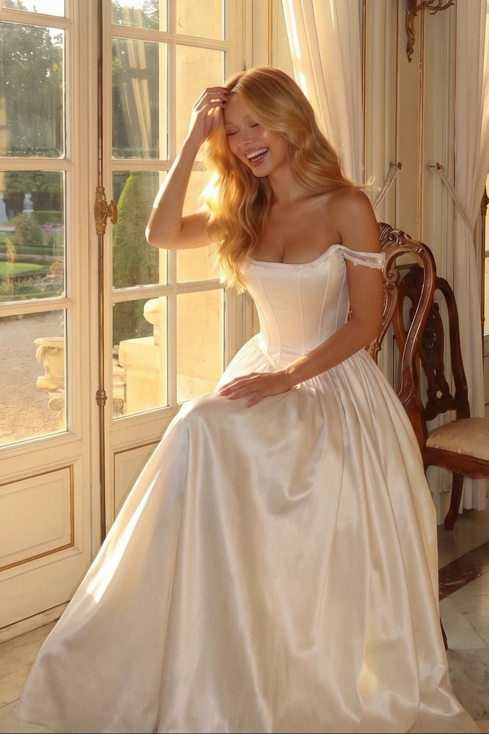 Corset Satin Convertible A-Line Wedding Dress