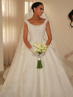 Embroidered Lace Corset Ball Gown Wedding Dress