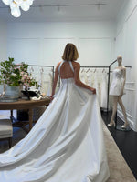 Halter Neck Satin A-Line Wedding Dress with Open Back