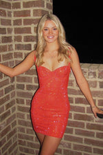 Sequin Mini Dress with Sweetheart Neckline