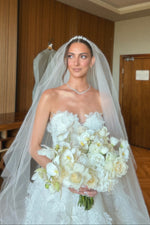 Strapless Lace Sweetheart A-Line Wedding Dress with Train