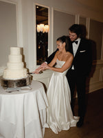 Strapless Satin A-Line Wedding Dress with Basque Waist