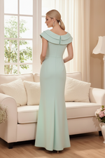 Foldover Asymmetric Maxi Gown with 3D Flower
