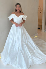 Corset Off-the-Shoulder Taffeta Ball Gown