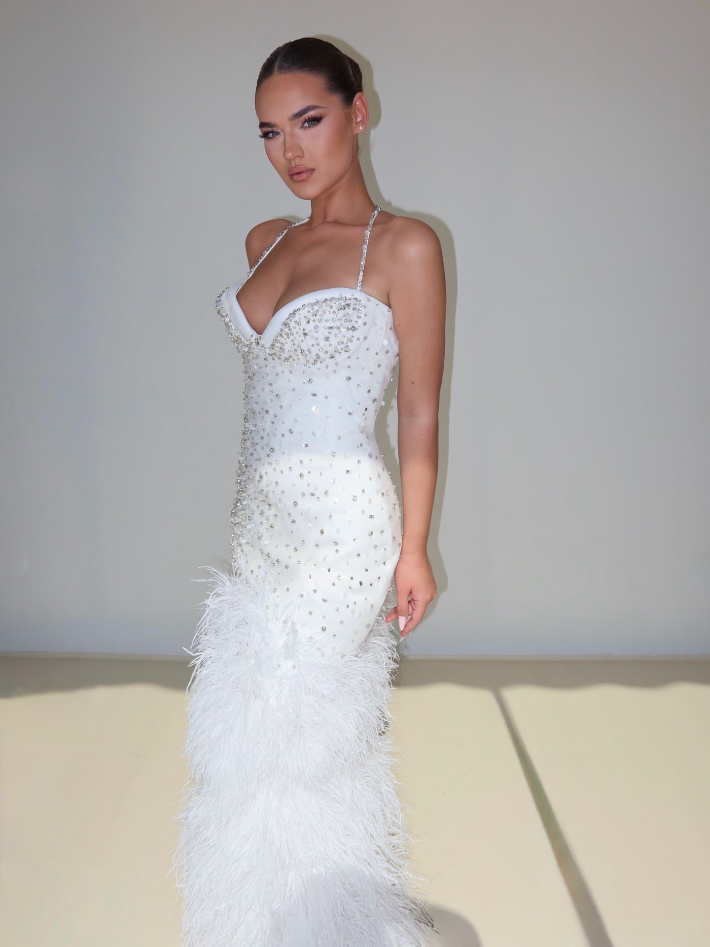 Beaded Halter Mermaid Wedding Dress