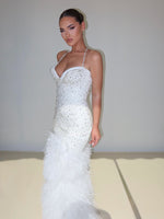 Beaded Halter Mermaid Wedding Dress