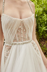 Embellished Tulle A-Line Corset Wedding Dress