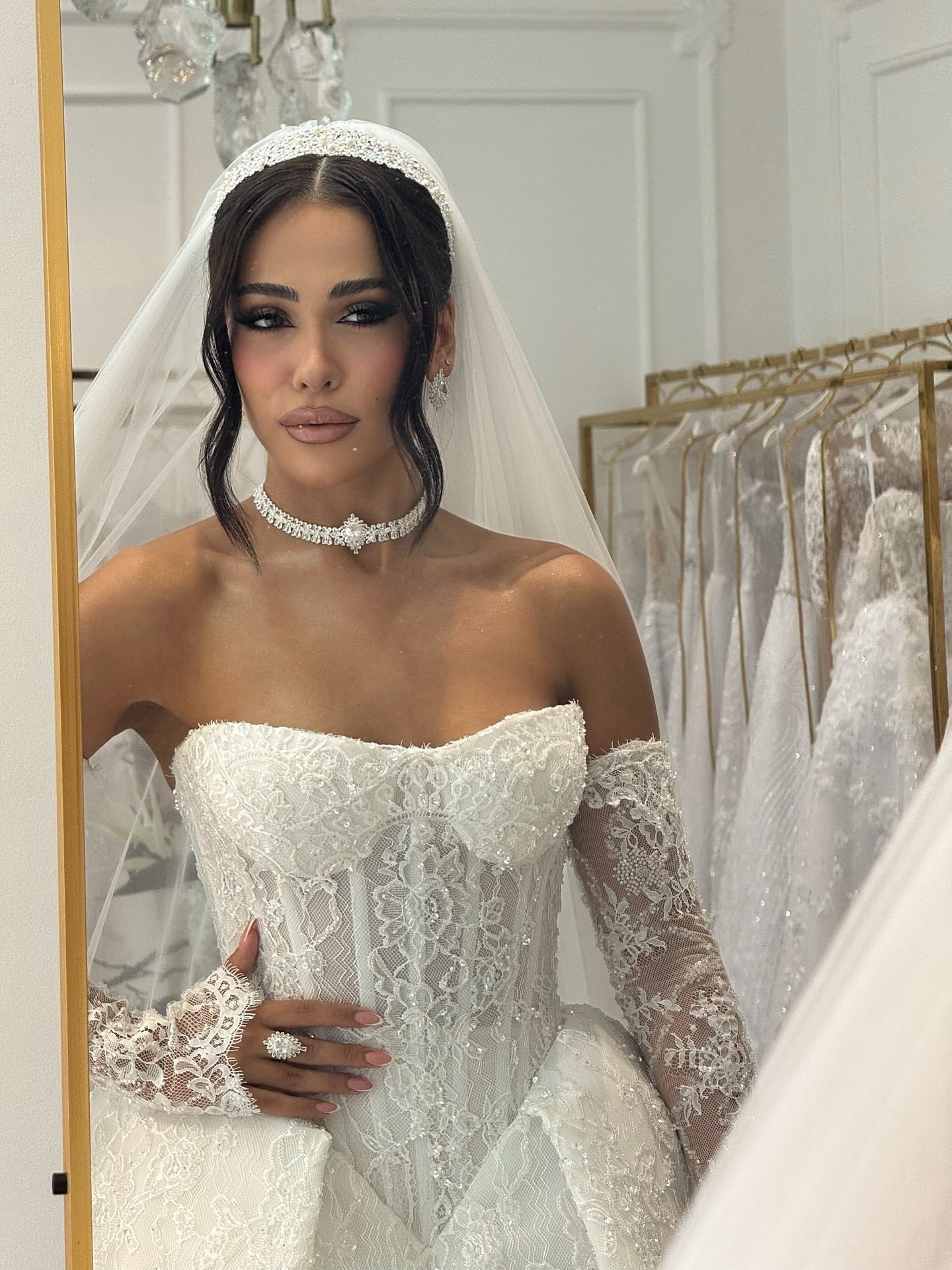 Sweetheart Lace Corset Ball Gown Wedding Dress