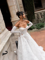 Strapless Lace Corset Ball Gown Wedding Dress