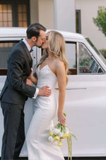 Strapless Sweetheart Wedding Dress with Overskirt