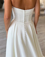 Strapless Satin Corset A-Line Wedding Dress
