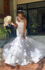 One-Shoulder Beaded Mermaid Wedding Dress