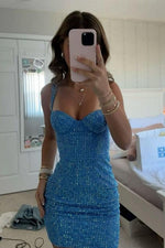 Sequin Mini Dress with Sweetheart Neckline