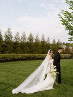 Off-the-Shoulder Satin Column Wedding Dress