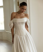 Off-the-Shoulder Corset Satin Wedding Dress