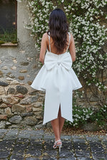 Square Neck Corset Mini Dress with Statement Bow