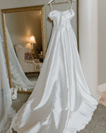 Strapless Satin A-Line Wedding Dress with Chapel Train