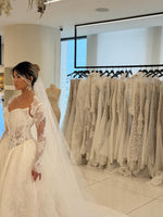 Long Sleeve Lace Corset Ball Gown Wedding Dress