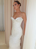 Beaded Halter Mermaid Wedding Dress
