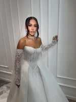 Sweetheart Lace Corset Ball Gown Wedding Dress
