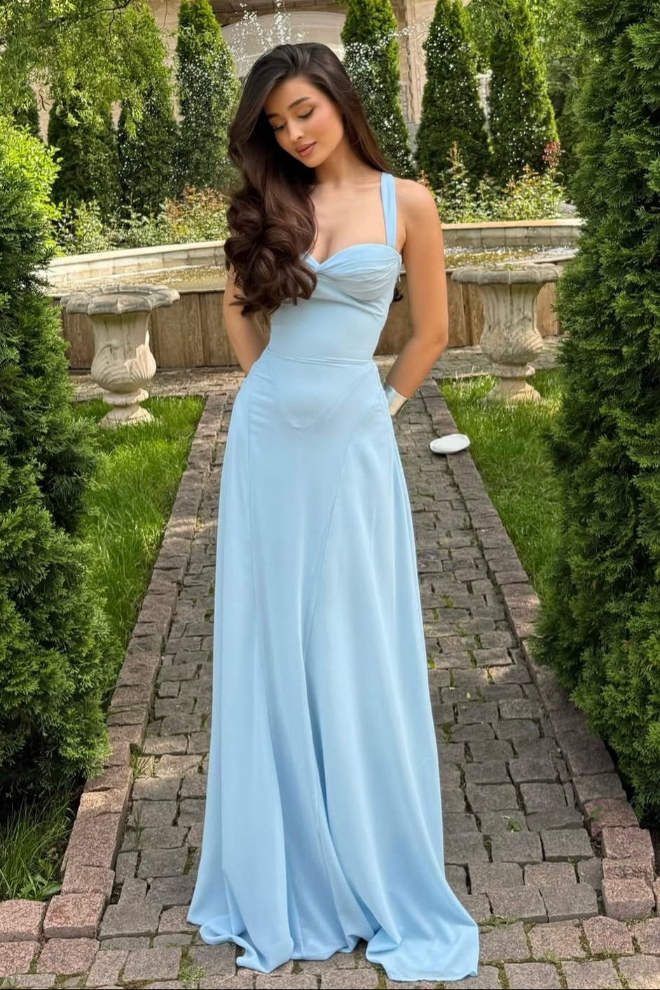 A-Line Sweetheart Lace-Up Back Evening Gown