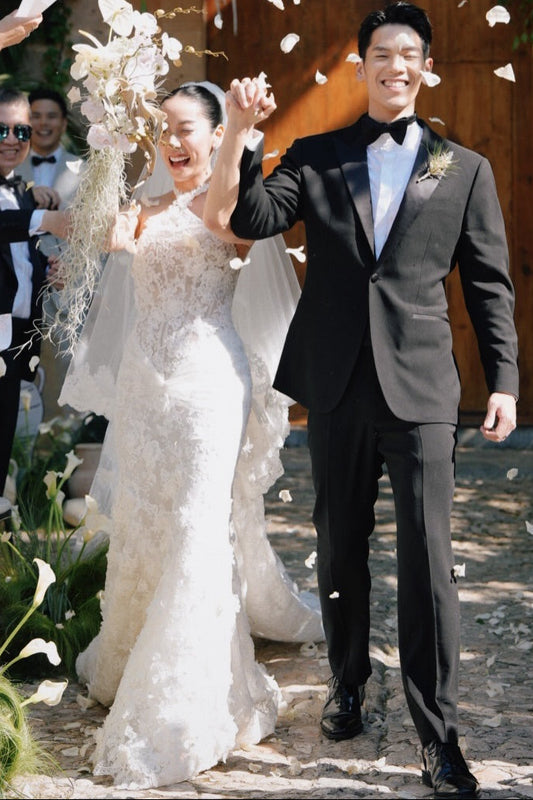 Illusion Lace Mermaid Wedding Dress