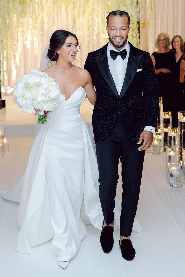 Strapless Sweetheart Mermaid Wedding Dress with Overskirt