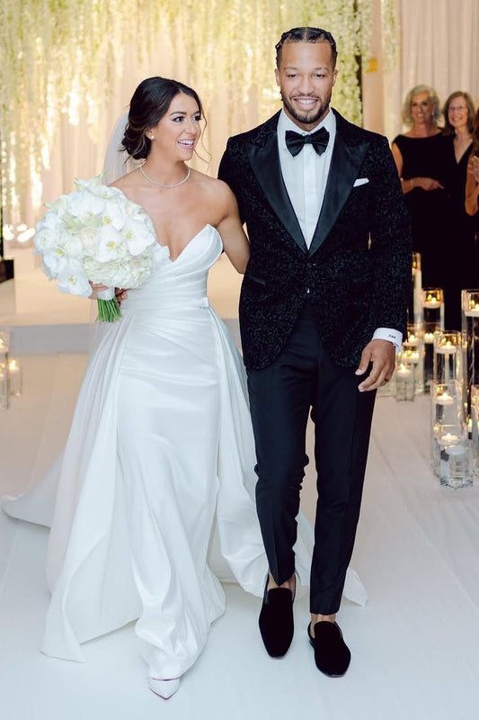 Strapless Sweetheart Mermaid Wedding Dress with Overskirt
