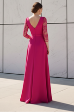 Elegant Wrap V-Neck Embroidered Sleeve Jumpsuit