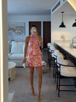 Halter Neck Peplum Mini Dress